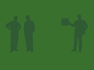 free-business-men-silhouette-on-green-background-Google-Slides-theme