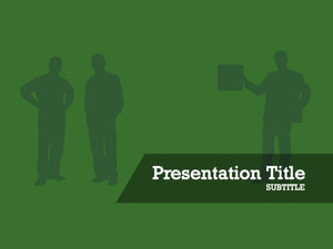 free-business-men-silhouette-on-green-background-PPT-template