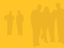 Load image into Gallery viewer, free-business-people-silhouettes-on-yellow-Google-Slides-theme
