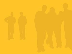 free-business-people-silhouettes-on-yellow-Google-Slides-theme