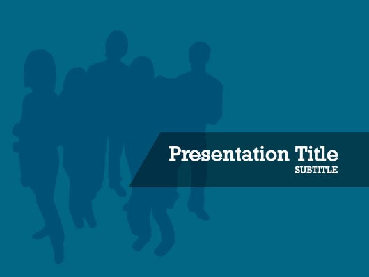 free-group-of-people-silhoutte-on-teal-background-PPT-template